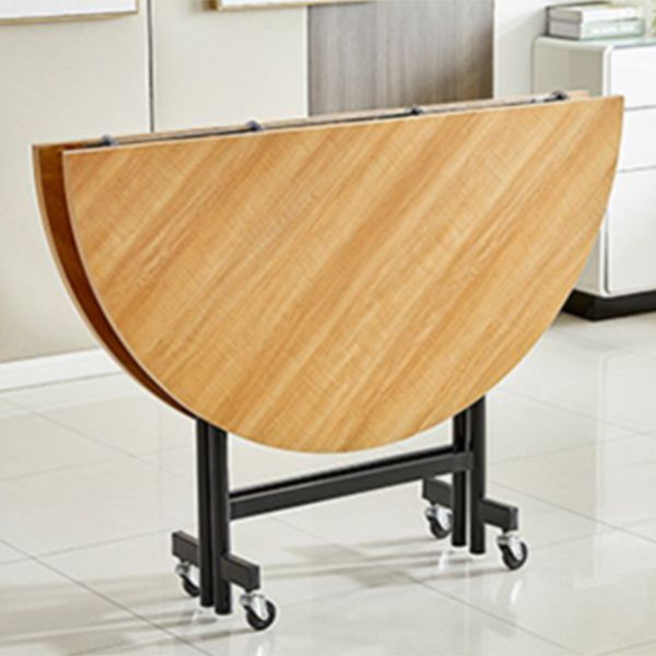 Table à manger ronde pliable moderne, base en métal pour salle à manger