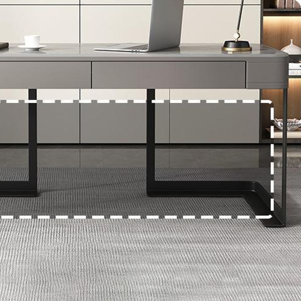 29.5 "H Industrieel Office Desk rechthoekig secretaris -bureau met 2 opslagladen