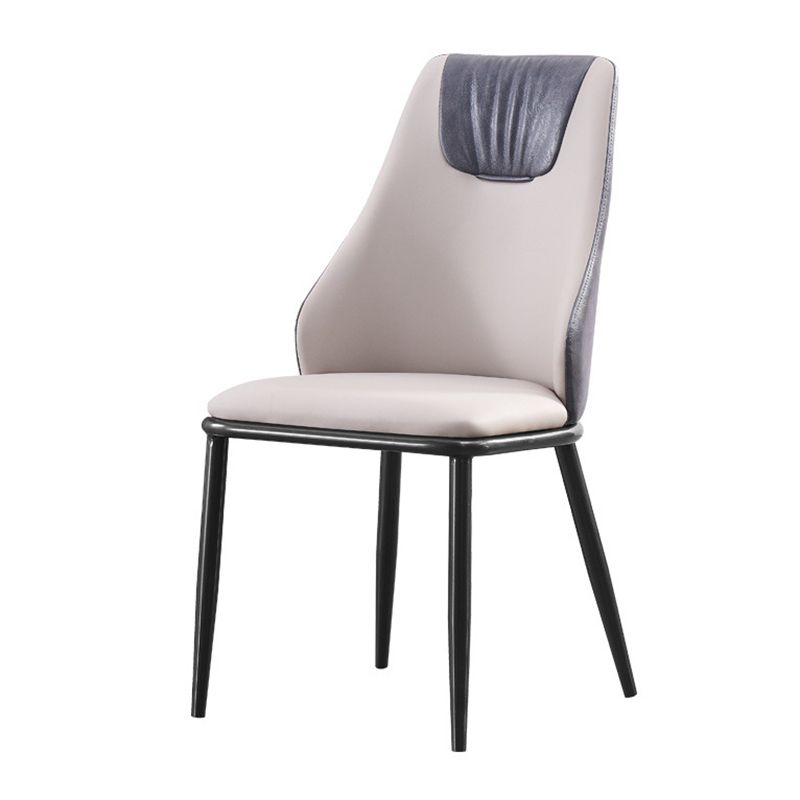 Modern Metal Wingback Side Chair Leather Dining Chairs with Black Legs Clearhalo ' kitchen&dining_furn' 'Dining Chairs' 'Dining Tables & Seating' 'dining_chair' 'Furniture' 'furniture_dining_chair' 'Kitchen & Dining Furniture' 'kitchen' 1200x1200_ba4daa27-a549-4173-85d3-b04abf33517c