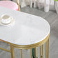 Glam Pub Height Dining Table Stone Top Pub Table for Dining Room Clearhalo 'Bar Furniture' 'Bar Tables' 'bar_tables' 'furn' 'furn_bar_tables' 'Furniture' 'Kitchen & Dining Furniture' 1200x1200_ba4f268f-26d6-4e0a-a9cf-8b8a3dfee44a