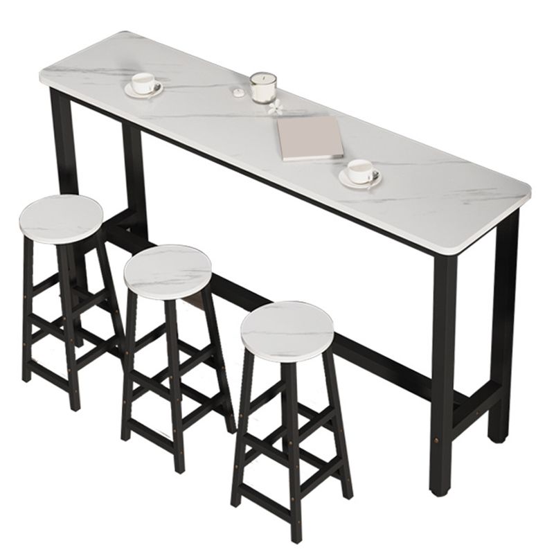Modern Wooden Bistro Bar Table Rectangle Metal Base Bar Table Clearhalo 'Bar Furniture' 'Bar Tables' 'bar_tables' 'furn' 'furn_bar_tables' 'Furniture' 'Kitchen & Dining Furniture' 1200x1200_ba4fcdaa-0d8a-42e9-ba2b-1d02fa2002de