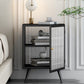 22 "H Buffet contemporain Server en verre porte métallique Metal Frame Buffet Server pour le salon