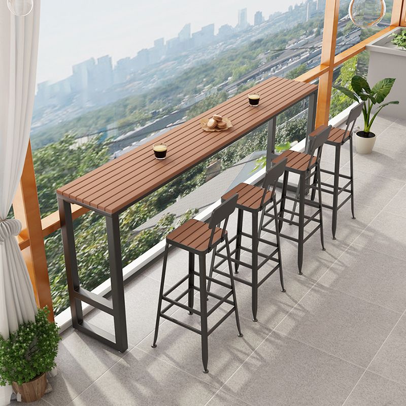 Industrial Metal Bar Stools Bar Height Outdoor Bar Stool with Black Base Clearhalo 'Bar Furniture' 'Bar Stools' 'bar_stools' 'furn' 'furn_bar_stools' 'Furniture' 'Kitchen & Dining Furniture' 1200x1200_ba544443-c836-4d5c-bb55-66e1b2d0cc5e