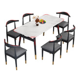 Rectangular Scandinavian Sintered Stone Dining Room Set Dining Furniture with 4 Legs Base Clearhalo 'Dining Room Sets' 'Dining Tables & Seating' 'dining_room_set' 'furn' 'furn_dining_room_set' 'Furniture' 'furniture_dining_room_set' 'Kitchen & Dining Furniture' 'kitchen&dining_furn' 'kitchen' 1200x1200_ba561b2c-b8c1-4448-b946-cbde2a29740b