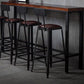 Mesa de altura de barra industrial Mesa de bar de bistró con tapa de madera maciza con base de metal