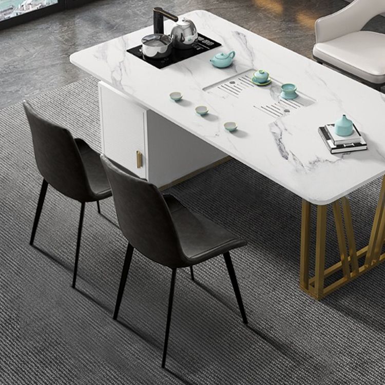 Industrial Metal Dining Room Chairs Armless PU Leather Dining Chairs for Home Use Clearhalo ' kitchen&dining_furn' 'Dining Chairs' 'Dining Tables & Seating' 'dining_chair' 'furn' 'furn_dining_chair' 'Furniture' 'furniture_dining_chair' 'Kitchen & Dining Furniture' 'kitchen' 1200x1200_ba5779ec-00b6-4d81-a008-6c6957974d50