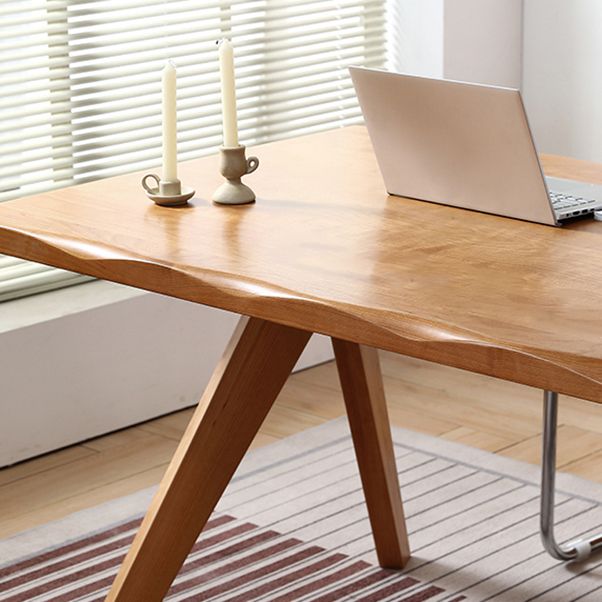 モダンなスタイルの家具5/7 PCS長方形のソリッドウッドダイナーテーブルとダイニングチェア