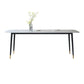 Modern Stone Rectangle Dining Table Home Kitchen Dinner Black Frame Dining Table Clearhalo 'Dining Tables & Seating' 'Dining Tables' 'dining_table' 'furn' 'furn_dining_table' 'Furniture' 'furniture_dining_table' 'Kitchen & Dining Furniture' 'kitchen' 'kitchen_dining_table' 1200x1200_ba592d1c-a5cc-4d50-96f4-7bd4aaa453c7