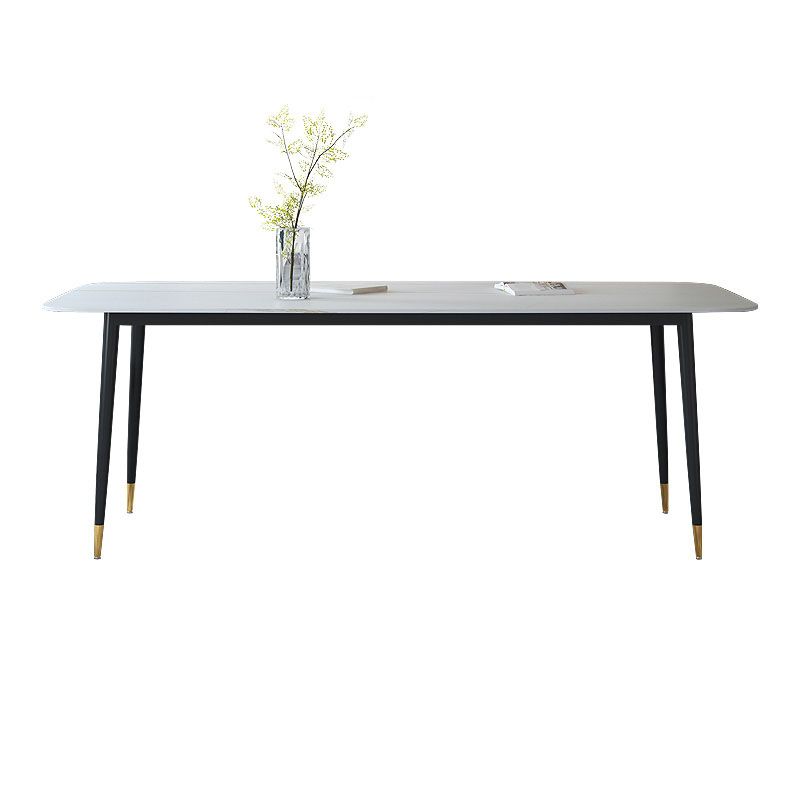 Modern Stone Rectangle Dining Table Home Kitchen Dinner Black Frame Dining Table Clearhalo 'Dining Tables & Seating' 'Dining Tables' 'dining_table' 'furn' 'furn_dining_table' 'Furniture' 'furniture_dining_table' 'Kitchen & Dining Furniture' 'kitchen' 'kitchen_dining_table' 1200x1200_ba592d1c-a5cc-4d50-96f4-7bd4aaa453c7