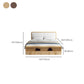 Wood and Upholstered Panel Bed Rubberwood Standard Bed Walnut and Natural