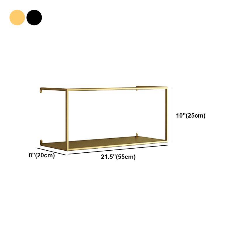 Gold/Black Wall Mounted Bookshelf Iron Modern Closed Back Shelf Clearhalo 'Bookcases' 'furn' 'furn_bookcases' 'Furniture' 'furniture_bookcases' 'kitchen' 'kitchen_bookcases' 'Living Room Furniture' 'Office Furniture' 1200x1200_ba5be502-e590-4c2e-b7b4-564cce54d66a