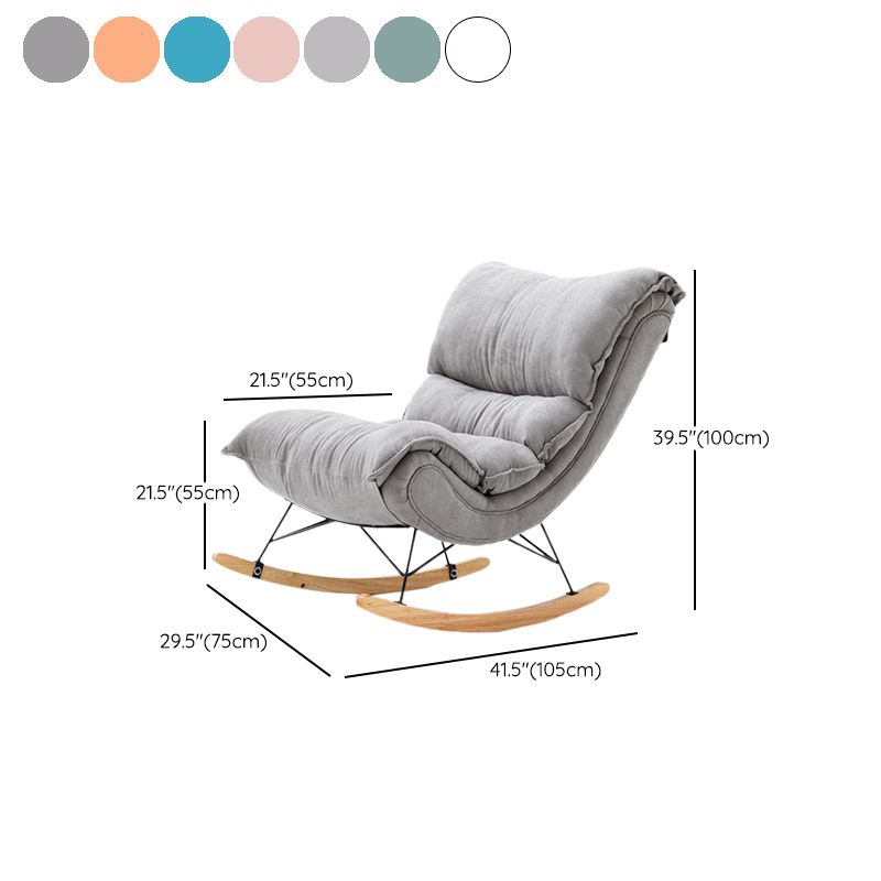 Modern Rocker Upholstered Tufted Cushion Rocking Chair with Dark Leg ...