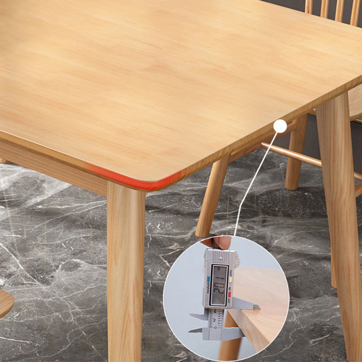 Modern Square Natural Rubberwood Space Saving Dining Table with 4 Legs Clearhalo 'Dining Tables & Seating' 'Dining Tables' 'dining_table' 'furn' 'furn_dining_table' 'Furniture' 'Kitchen & Dining Furniture' 1200x1200_ba60da1c-4f1a-4025-9d75-62e4af58d0c2