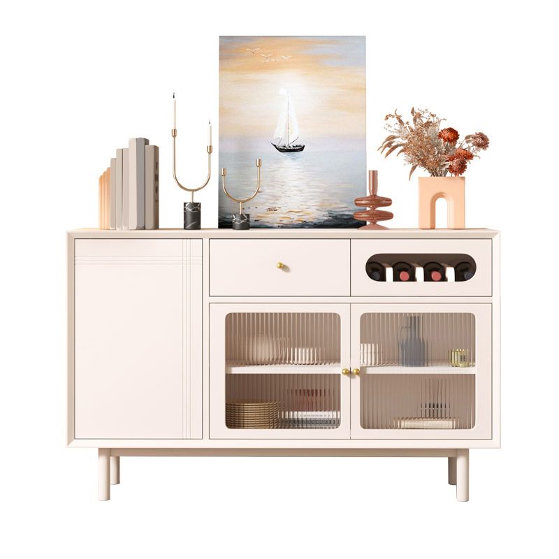 Glam Style Credenza Stone Glass Doors Buffet Sideboard with Drawers and Cabinets Clearhalo 'buffet_sideboard' 'Buffets & Sideboards' 'furn' 'furn_buffet_sideboard' 'Furniture' 'Kitchen & Dining Furniture' 1200x1200_ba61063d-6837-4cf5-b5f8-203998a7f47e