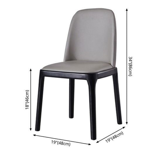 Industrial Ash Open Side Chair Matte Finish Leather Dining Chair with Black Legs Clearhalo ' kitchen&dining_furn' 'Dining Chairs' 'Dining Tables & Seating' 'dining_chair' 'furn' 'furn_dining_chair' 'Furniture' 'furniture_dining_chair' 'Kitchen & Dining Furniture' 'kitchen' 1200x1200_ba612bc6-a819-40a1-a08d-64f16076a110