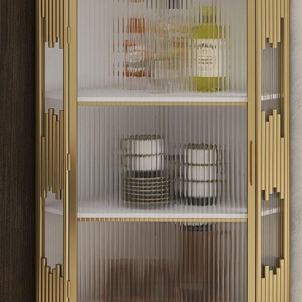 Glam Stone and Metal Sideboard Table 1 Cabinet Glass Door Buffet Stand Clearhalo 'buffet_sideboard' 'Buffets & Sideboards' 'Furniture' 'furniture_buffet_sideboard' 'Kitchen & Dining Furniture' 1200x1200_ba622000-55b9-436c-8cfc-c34292ae4438