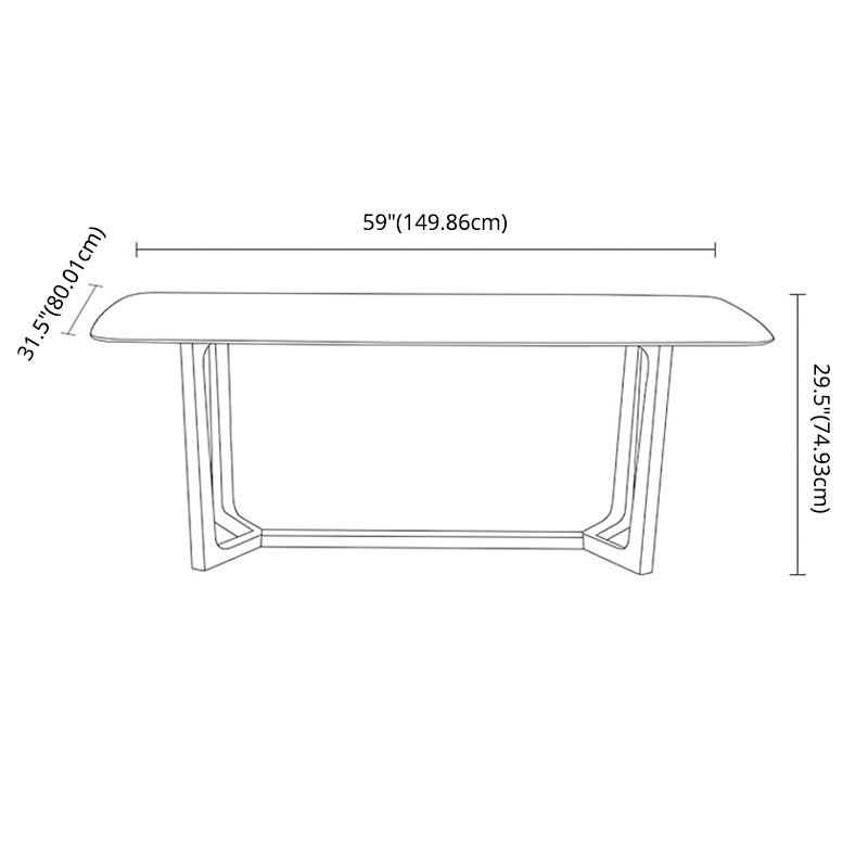 Contemporary Style White Slate Dining Table Rectangular Formal Dinette Set with Wood Base Clearhalo 'Dining Room Sets' 'Dining Tables & Seating' 'dining_room_set' 'furn' 'furn_dining_room_set' 'Furniture' 'furniture_dining_room_set' 'Kitchen & Dining Furniture' 'kitchen&dining_furn' 'kitchen' 1200x1200_ba62d8c1-faf2-49ff-bb47-a84afdcf8442