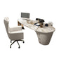 Bureau de bureau en métal Glam Style Stone Writing Bureau avec 3 tiroirs
