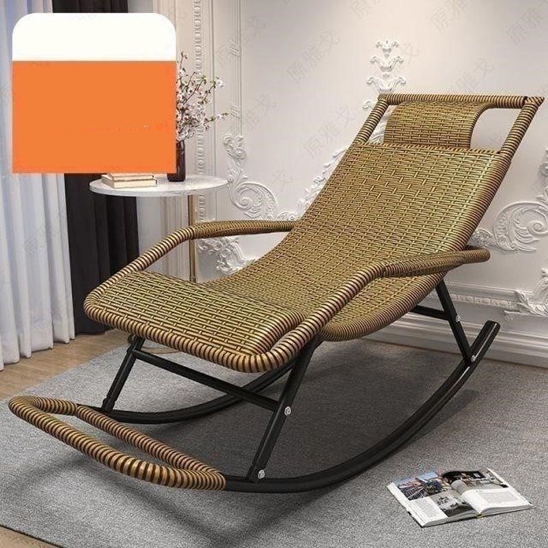 Contemporary Rocker Chair Wicker Reclining Rocking Accent Chair for Living Room Clearhalo 'Chairs & Seating' 'furn' 'furn_rocking_chairs' 'Furniture' 'Living Room Furniture' 'Rocking Chairs' 'rocking_chairs' 1200x1200_ba645c93-a92e-4f33-8fb1-cd1215b459f4