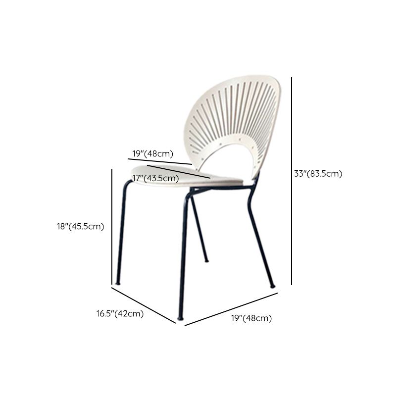 Industrial Style Patio Side Chair Open Back Armless Chair with Black Legs Clearhalo 'Dining Chairs' 'Dining Tables & Seating' 'dining_chair' 'furn' 'furn_dining_chair' 'Furniture' 'Kitchen & Dining Furniture' 1200x1200_ba64758f-9364-44ec-83d6-a0ad7d813c64