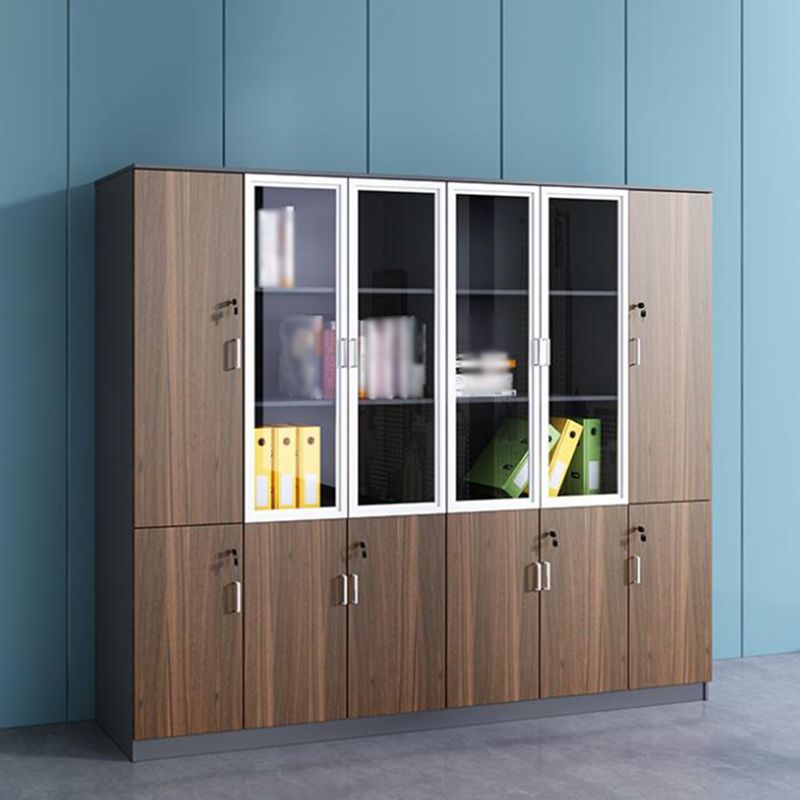 Contemporary Style Bookshelf for Home Office Study Room Bookcase with Door Clearhalo 'Bookcases' 'furn' 'furn_bookcases' 'Furniture' 'furniture_bookcases' 'kitchen' 'kitchen_bookcases' 'Living Room Furniture' 'Office Furniture' 1200x1200_ba64d348-77f1-4db7-8275-a84db4ad5afe