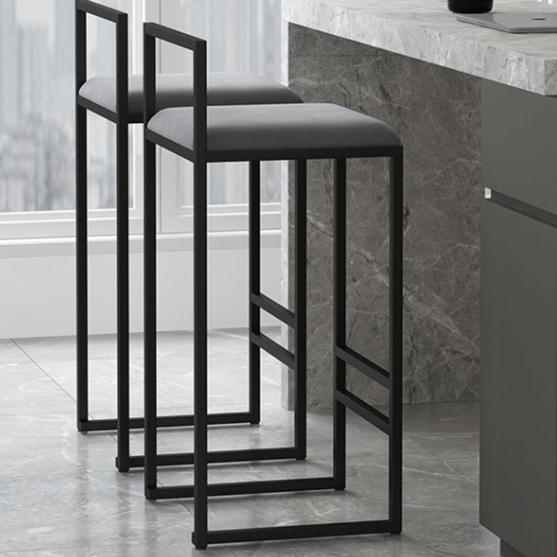 Nordic Steel Low Back Barstool Simple Indoor Tall Stool with Upholstered Clearhalo 'Bar Furniture' 'Bar Stools' 'bar_stools' 'furn' 'furn_bar_stools' 'Furniture' 'furniture_bar_stools' 'Kitchen & Dining Furniture' 1200x1200_ba685d63-ddb5-4085-8a8d-f46c42c714e5
