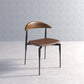 Modern Open Back Dining Chairs Faux Leather Cushion Armless Dining Side Chair