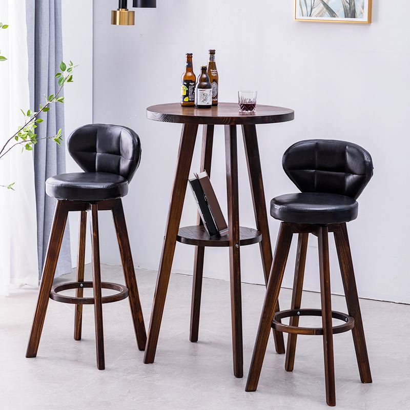 Scandinavia Style Bar-stool with Swivel Wooden Legs Round Seat for Kitchen Bar Clearhalo 'Bar Furniture' 'Bar Stools' 'bar_stools' 'furn' 'furn_bar_stools' 'furniture_bar_stools' 'Kitchen & Dining Furniture' 'kitchen&dining_furn' 'kitchen' 'kitchen_furn' Furniture' 1200x1200_ba6908a2-2b40-4081-a463-42b777d95a99