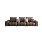 American Traditional Faux Leather Cushions Sectionals 37.4"High Square Arm Sofa,Dark Brown Clearhalo 'furn' 'furn_sectionals' 'Furniture' 'furniture_sectionals' 'kitchen' 'kitchen_sectionals' 'Living Room Furniture' 'Sectionals' 1200x1200_ba6967ae-3ba3-45eb-926c-d2a4d7340992
