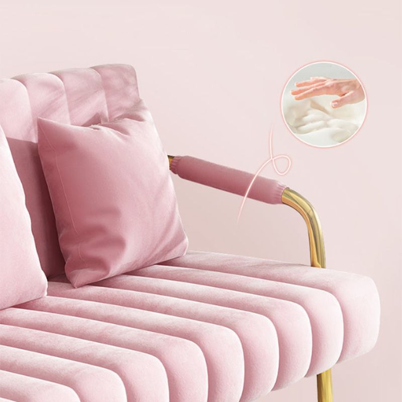 Canapé en velours avec 3 oreillers bras carré pour le salon 3 places