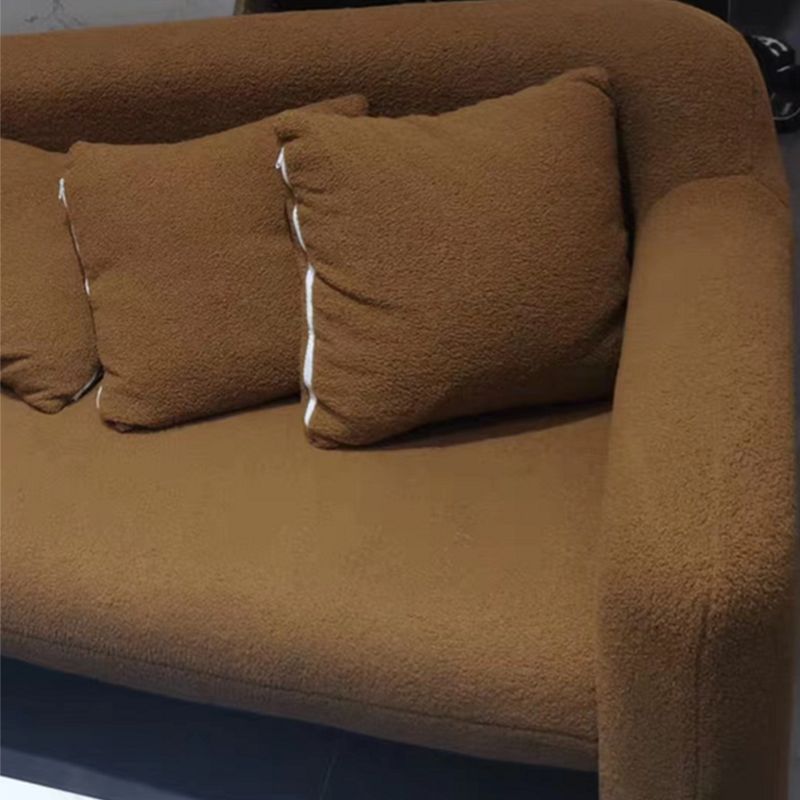 Sofá de lana de brazo inclinado Modern 31.5 "H Sofá de sala de estar en marrón