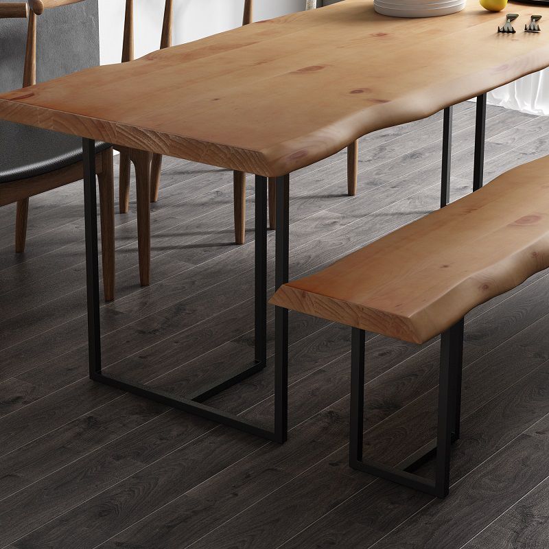 Industrial Wood Dining Set 1/2/5 Pieces Black Base Dining Furniture Clearhalo 'Dining Room Sets' 'Dining Tables & Seating' 'dining_room_set' 'furn' 'furn_dining_room_set' 'Furniture' 'Kitchen & Dining Furniture' 1200x1200_ba6f2ce1-d7cc-4f4d-a803-949a3a5cd0fc