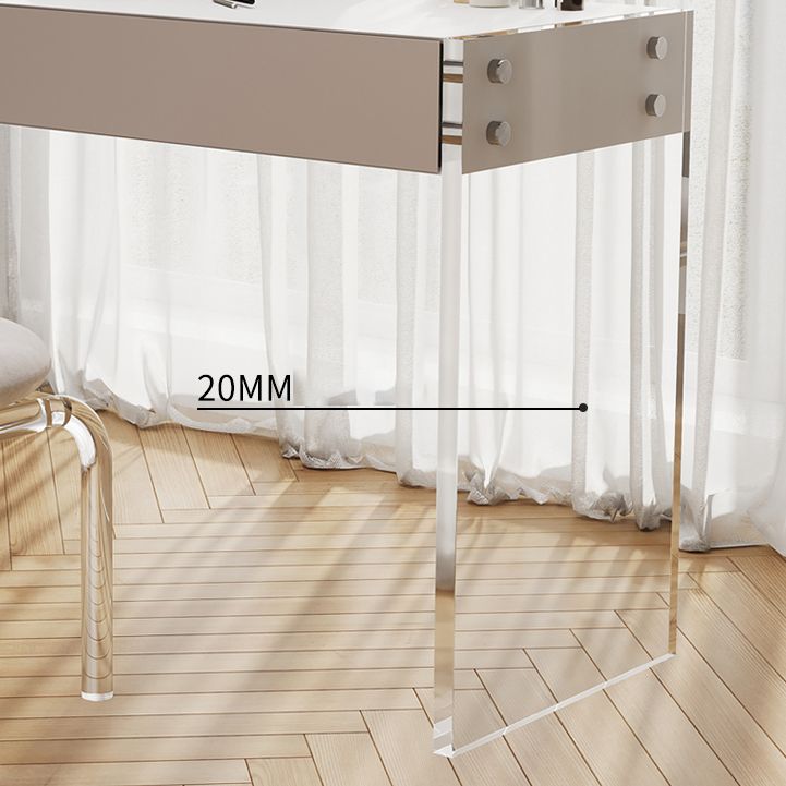 Contemporary Wood/Marble Make-up Vanity With Drawer for Bedroom