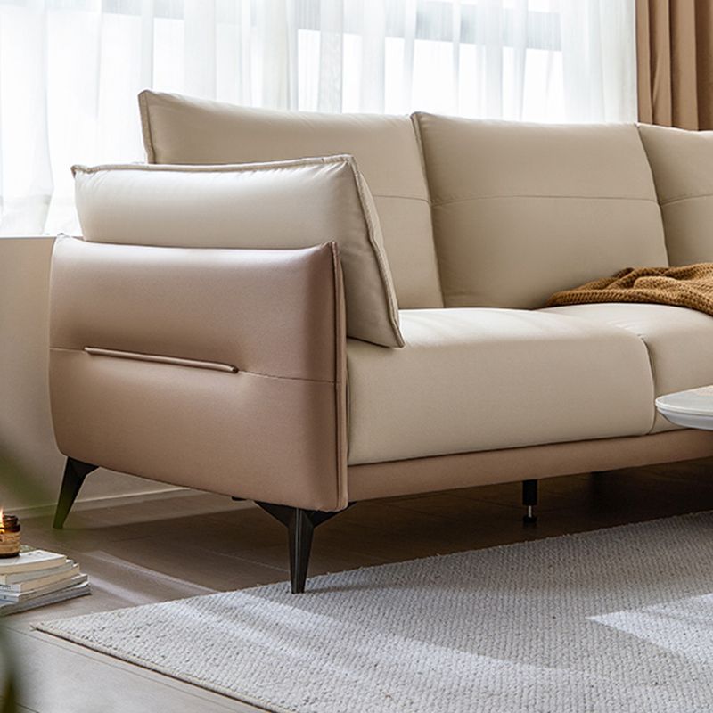 No Distressing Solid Color Scratch Resistant Leather Sofa for Living Room Clearhalo 'furn' 'furn_sofas' 'Furniture' 'Living Room Furniture' 'Sofa' 'sofas' 1200x1200_ba6f3811-15f9-41c3-a507-4b0f0dd010e5