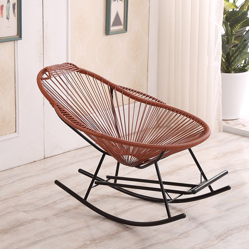Single Iron Base Home Lazy Chair Leisure Rocking Chair for Balcony Clearhalo 'Chairs & Seating' 'furn' 'furn_rocking_chairs' 'Furniture' 'Living Room Furniture' 'Rocking Chairs' 'rocking_chairs' 1200x1200_ba6fa819-0c21-45ca-a19a-f33baf340f12