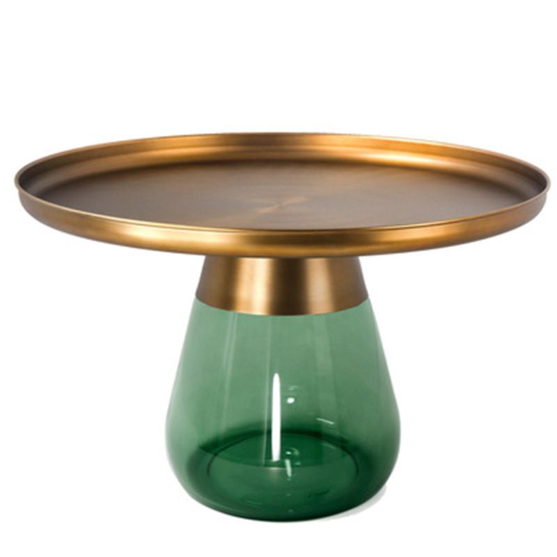 16.5"/20.4" Tall Glass Pedestal Metal Round Tray Top Coffee Table Clearhalo 'Coffee & Accent Tables' 'Coffee Tables' 'coffee_tables' 'furn' 'furn_coffee_tables' 'Furniture' 'Living Room Furniture' 1200x1200_ba6fb563-672e-445d-9c0b-d406edda079c