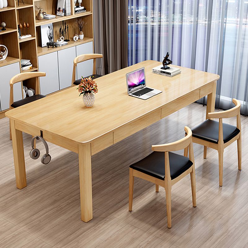 4 Schubladen fester Holz rechteckiger Büroschreibtisch Rechteck 31,5 "breites Schreibtisch