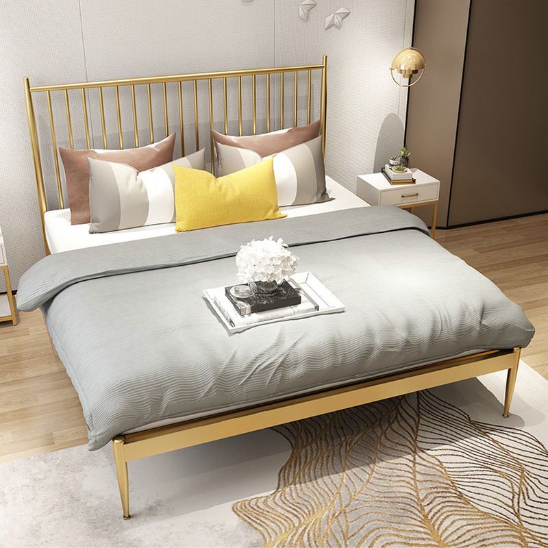 Modern Open-Frame Bed Iron Rectangular Standard Bed with Metal Legs Clearhalo 'Bedroom Furniture' 'Beds' 'furn' 'furn_beds' 'Furniture' 1200x1200_ba70a882-a9ed-4459-812a-6e73de550af3