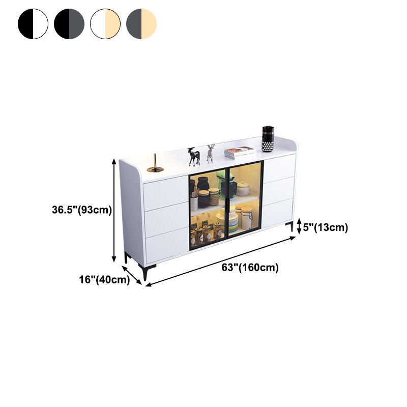 Sideboard in legno ingegnerizzato in stile glam con cassetti e conservazione