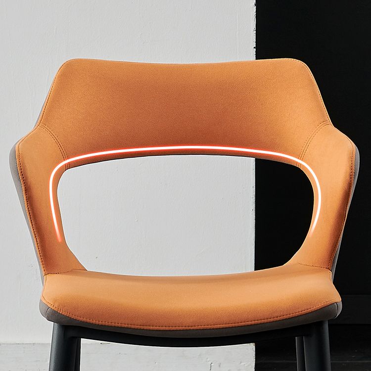 Minimalist Style Open Back Dining Side Chairs Upholstered Arm Dining Chairs (Set of 2) Clearhalo ' kitchen&dining_furn' 'Dining Chairs' 'Dining Tables & Seating' 'dining_chair' 'furn' 'furn_dining_chair' 'Furniture' 'furniture_dining_chair' 'Kitchen & Dining Furniture' 'kitchen' 1200x1200_ba713d22-e2ae-43c4-a9cf-cfb77e209843