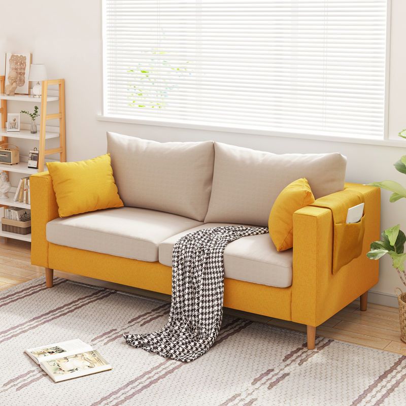 Cuscini moderni standard a braccio quadrato soggiorno divano stazionario di lino