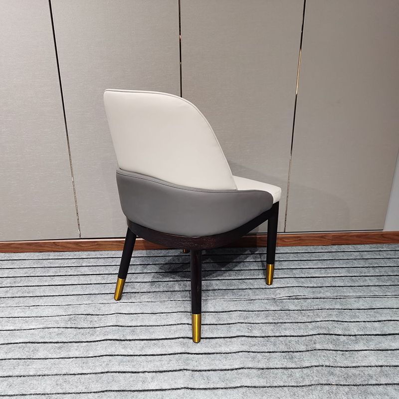 Sillas de comedor de cocina glamorosa sillas laterales tapizadas con pierna de madera