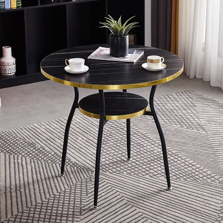 31.5-inch Metal Contemporary Round Dining Table Wood Top Table with Black Legs Clearhalo ' dining_table' 'Dining Tables & Seating' 'Dining Tables' 'furn' 'furn_dining_table' 'Furniture' 'furniture_dining_table' 'Kitchen & Dining Furniture' 'kitchen&dining_furn' 'kitchen' 'kitchen_dining_table' 1200x1200_ba7352fb-d48c-46b9-913f-5c9857a177d6