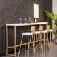 White Faux Marble Table Modern Style Bistro Table with Gold Base Clearhalo 'Bar Furniture' 'Bar Tables' 'bar_tables' 'furn' 'furn_bar_tables' 'Furniture' 'Kitchen & Dining Furniture' 1200x1200_ba73c684-01ac-4779-84a7-9e9b893e2863