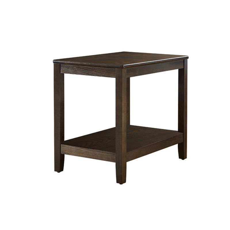 Farmhouse Ash Double Tier End Table, Brown Side Table with Shelf Clearhalo 'Coffee & Accent Tables' 'End & Side Tables' 'end_side_tables' 'furn' 'furn_end_side_tables' 'Furniture' 'Living Room Furniture' 1200x1200_ba744a44-df5d-43cf-8a29-6de1c9046ab0
