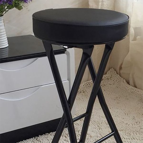 Foldable Bistro Round Shape High Chair Modern Counter Chair with Metal 4 Legs Clearhalo 'Bar Furniture' 'Bar Stools' 'bar_stools' 'furn' 'furn_bar_stools' 'Furniture' 'Kitchen & Dining Furniture' 1200x1200_ba75fb01-46cf-41c3-8dae-5804e814d6b3