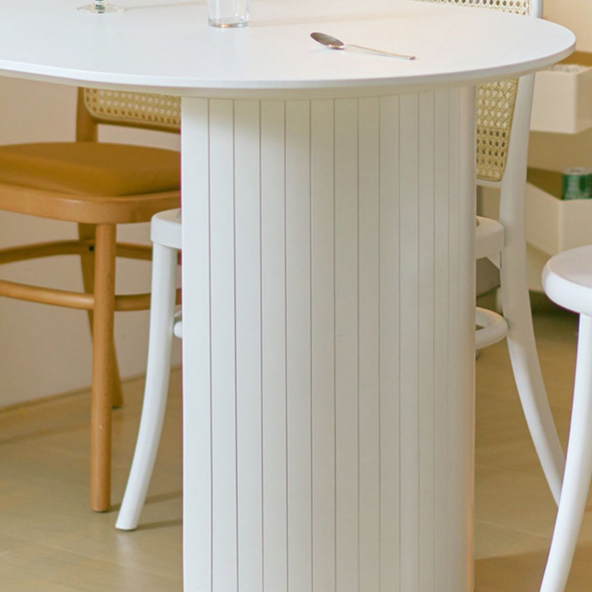 Sintered Stone and Ash Wood White Table Modern Dining Table with Double Pedestal Clearhalo 'Dining Tables & Seating' 'Dining Tables' 'dining_table' 'furn' 'furn_dining_table' 'Furniture' 'furniture_dining_table' 'Kitchen & Dining Furniture' 'kitchen' 'kitchen_dining_table' 1200x1200_ba766d70-d8c2-424d-8a7d-ddcc4d9e7070