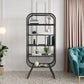 Contemporary Bookshelf Closed Back Metal Shelves Included Bookcase