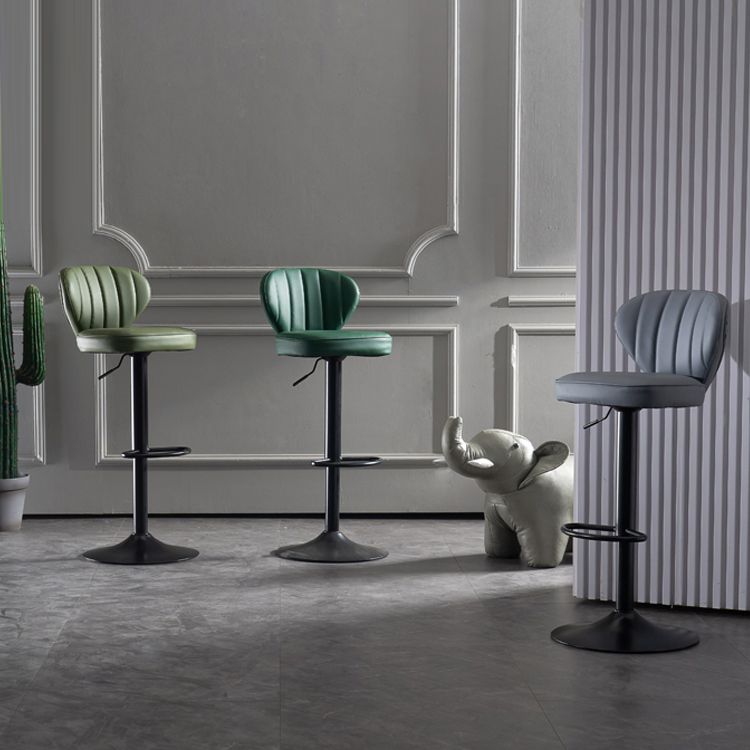 Metal Contemporary Kitchen Dining Room Stool Adjustable Height Armless Barstool Clearhalo 'Bar Furniture' 'Bar Stools' 'bar_stools' 'furn' 'furn_bar_stools' 'Furniture' 'furniture_bar_stools' 'Kitchen & Dining Furniture' 1200x1200_ba76c92d-29f1-4765-8408-7d60b83ac3ba