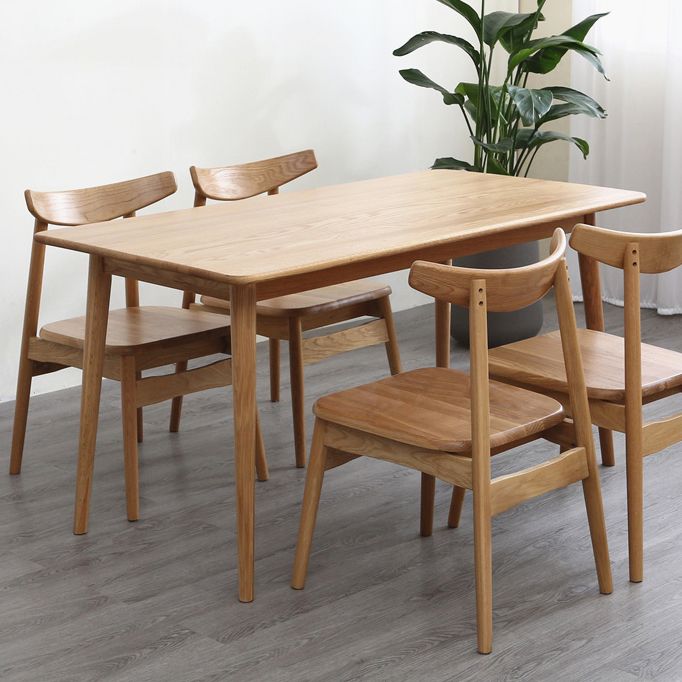 Rectangle Casual Dining Table Brown Tone Fixed Table with Oakwood Solid Wood Clearhalo ' dining_table' 'Dining Tables & Seating' 'Dining Tables' 'furn' 'furn_dining_table' 'Furniture' 'furniture_dining_table' 'Kitchen & Dining Furniture' 'kitchen&dining_furn' 'kitchen' 'kitchen_dining_table' 1200x1200_ba798e88-6629-498e-babc-725ba22c4e92